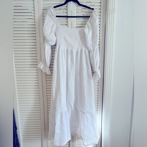 White maxi long sleeve dress - O.P.T